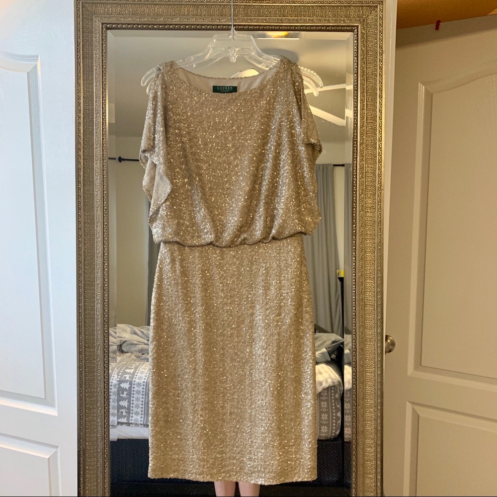 Ralph Lauren Champagne Sequin Dress
